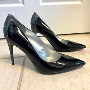 Marc Fisher MFGIRAFEE2-R Black Sparkly Party Pumps Women’s US Size 10M Glitter